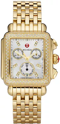 Brand NEW Michele Deco Diamond Gold MOP Dial MWW06P000100 Ladies Watch • $3995