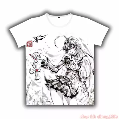 Anime Rosario To Vampire T-shirt Akashiya Moka Casual Short Sleeve TEE Ink Print • $11.99