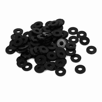 M3 X 8mm X 1mm Nylon Flat Washers Spacers Gaskets Fastener Black 100PCS • £3.56