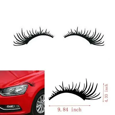 1Pair Black Eyelash Vinyl Decal Sticker For Auto Car Headlight Fog Light Mount • $11.49