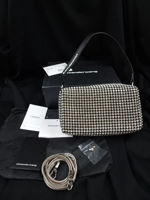 $177.57 • Buy Alexander Wang Heiress Pouch Rhinestone Mesh Women Handbag Top Handle Clutch Bag