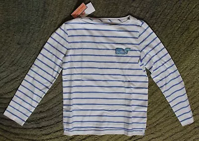 Vineyard Vines Girls Long Sleeve Flashy Whale Boat Neck Tee - Size L (14) - NWT • $18.99