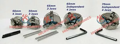 5x Mini Lathe Chuck Kit For Unimat M14 X 1 Thread 3 & 4 Jaw 50 -65-70mm Diameter • $340.52
