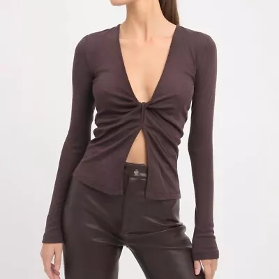 Kookai Brown Kalara Merino Wool Top • $60