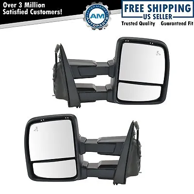 Tow Mirror Power Fold Heat Signal Spotlight Blind Memory Textured Pair For F150 • $663.18