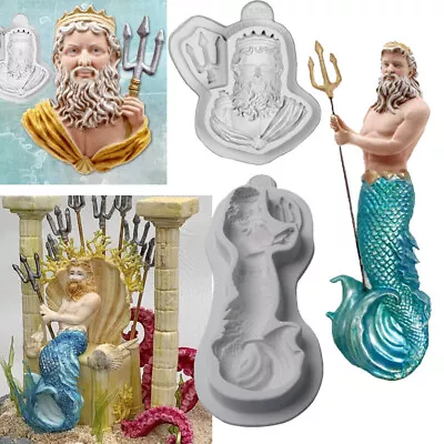 £3.29 • Buy Sea Neptune Myth Silicone Fondant Mould Ocean Cake Sugarcraft Baking Mold Border