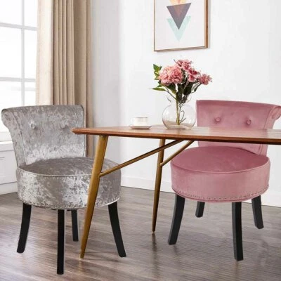 $103.95 • Buy Velvet Chairs Soft Upholstered Seat Stools Kitchen Dining Chairs With Wood Legs 
