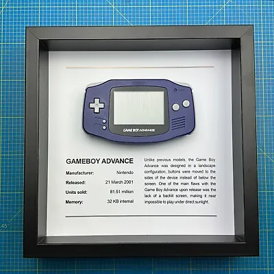 Nintendo Game Boy Advance Handheld System Indigo Console Framed Art • £39.99