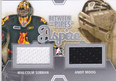 12-13 ITG Malcolm Subban Andy Moog Jersey Aspire Between The Pipes Bruins 2012 • $12.14