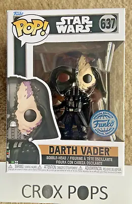 RARE DARTH VADER DAMAGED HELMET STARWARS FE 637 FUNKO POP VINYL NEW Mint Box+P/P • $64.91