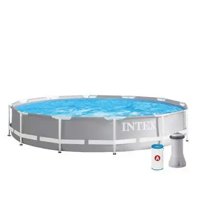 Intex Prism Metal Frame Swimming Pool Set 12ft X 30in With Filter Pump BRAND NEW • £179.99