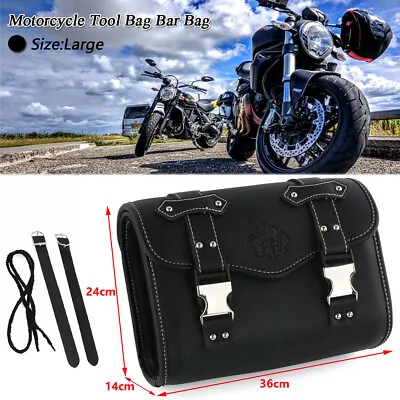 Motorcycle Side Saddle Bags Luggage Box Tool Pouch Saddlebags For Harley Bobber • $47.59