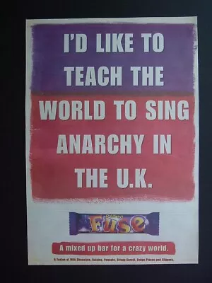 Rare Original 1997 - CADBURY FUSE Chocolate Bar - Poster Size Full Page Advert • £2.99