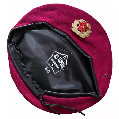 £13.99 • Buy USSR Russian Army Military Style Red Crimson Paratrooper Beret Hat Soviet Badge