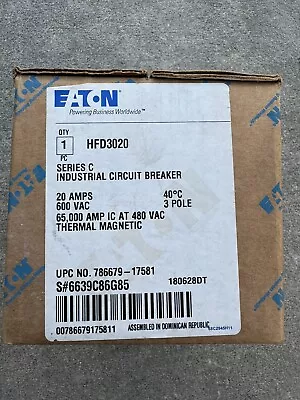 Brand New Cutler-hammer Hfd Circuit Breaker Hfd3020 20amp 600volt 3pole In Box • $395