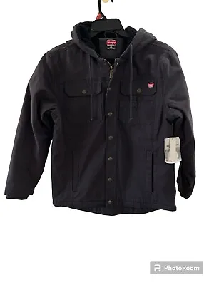 Dickies Sherpa Lined Hooded Jacket Relaxed Double Closure Black Small 34-36 • $38.50