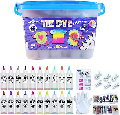 Tie Dye Kit 20 Colours Permanent Fabric Dye Arts Crafts Party Kids Festival Gift • £12.99