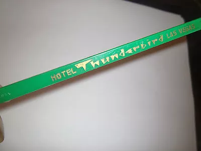 Hotel Thunderbird Las Vegas Vintage Swizzle Stick Drink Stirrer Green Plastic • $11.11