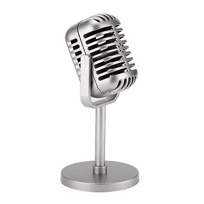 Classic Retro Style Microphone Prop Fake Vintage Microphone Prop Model With Sta • $16.24