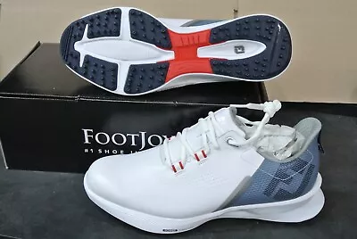 FootJoy FJ FUEL Golf Shoes White/Blue 554411: Men's Size 9 M • $74.99
