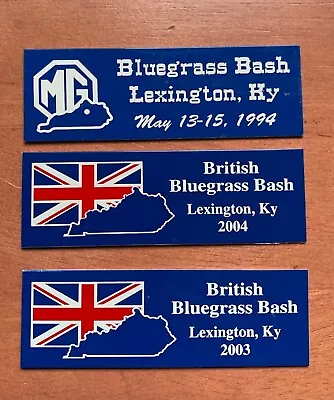 Vtg 3 MG British Bluegrass Bash Lexington KY Emblem Metal Badge 1994 2003 2004 • $9.99