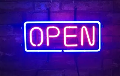 14  OPEN Decor Beer Custom Real Glass Pub Neon Sign Gift Handcraft Vintage Bar • $70.48