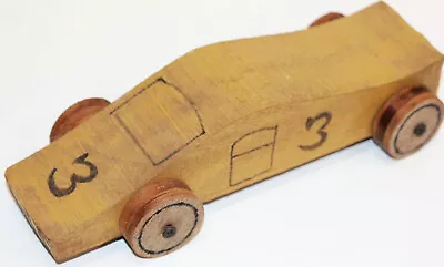 Vintage Handmade Wood Primitive Toy Race Car Wheels Pine Box Derby Wooden 10  • $19.99