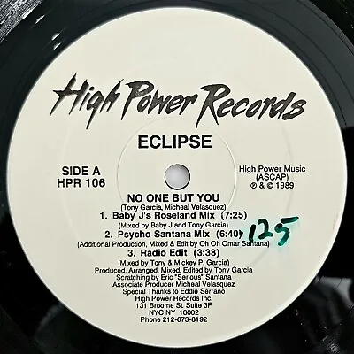 Freestyle - Eclipse - No One But You - High Power Records Original Promo - Rare • $20