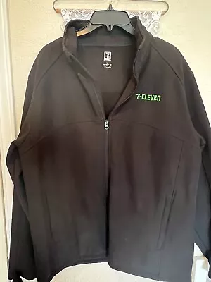7-Eleven 7-11 Black Fleece-Lined Softshell Jacket Employee Uniform Large • $25