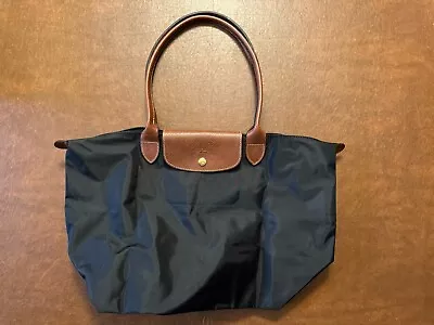 Nwot Longchamp Large Le Pliage Nylon Shoulder Tote Bag Black • $119.95