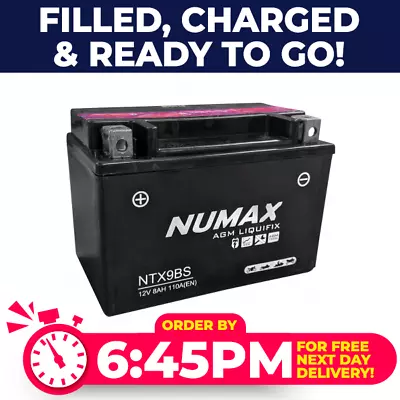 Numax DYNAVOLT YTX9BS Compatible DTX9BS BATTERY MOTORBIKE SCOOTER • £30.46
