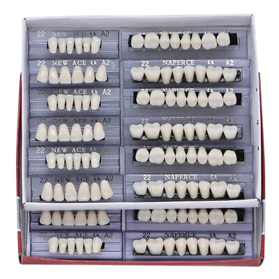 168pcs/Box Dental Acrylic Resin Denture Shade A2 A3 Teeth Upper Lower #22/23/24 • $14.39