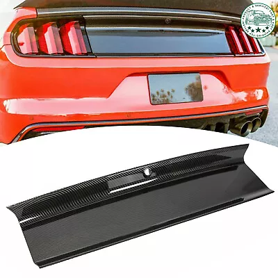 For 15-23 Ford Mustang Gt Carbon Fiber Color Rear Trunk Panel Decklid Trim Cover • $50.20