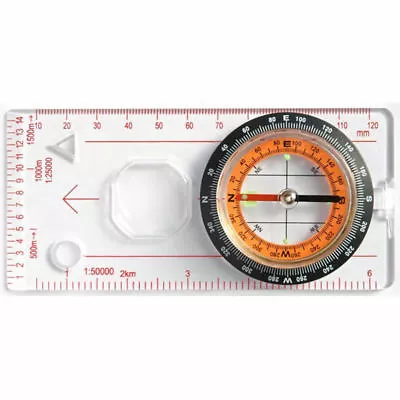 Compass Ruler Magnifying Scale Scout Hiking Camping Boating Orienteering Map • $3.79