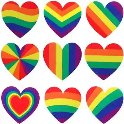Stickers Labels LGBT Gay Rainbow Pride Self Adhesive Heart Pattern Shaped Queer • £15.99