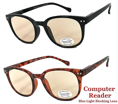 $9.45 • Buy Round Computer Glasses Anti UV Reflective Blue Light Ray Readers For Men & Women