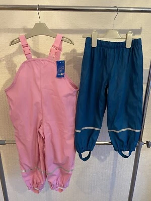 £4.49 • Buy Girls Waterproofs Bundle Age 2-3 3-4 Lilliput New Pink Dungarees Green Trousers