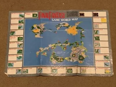 NES Final Fantasy 1 Game World Map Enemy Chart Poster Foldable Insert Only  • $18.99