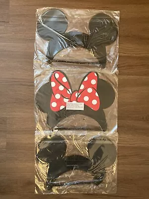 Lot 3 Disney Minnie & Mickey Mouse Foam Ears Visors With Soft Coil Band Headband • $10.99