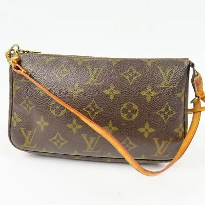 LOUIS VUITTON  Monogram Pochette Accessoires Pouch Vintage Handbag 79644 • $541