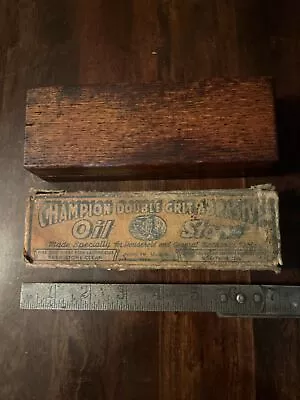 2 Vtg Unknown Maker Sharpening Stone/wood Box & Champion Oil Stone Lot • $26