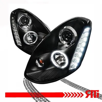 For 05-06 Infiniti G35 Sedan Black Projector Headlight Halo W/ LED Stip • $260