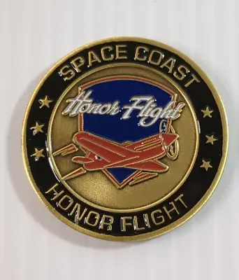 Space Coast Honor Flight Coin Commemorating Veterans Day Of Honor 1.75  • $19.97