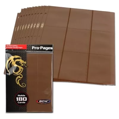 Side Loading 18 Pocket Pro 10 Album Binder Brown Pages MTG Trading Cards By BCW • $7.88