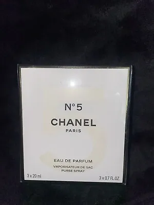 CHANEL No 5 For Women 3 X 20ml Eau De Parfum Purse Spray With 2 Refills • £105