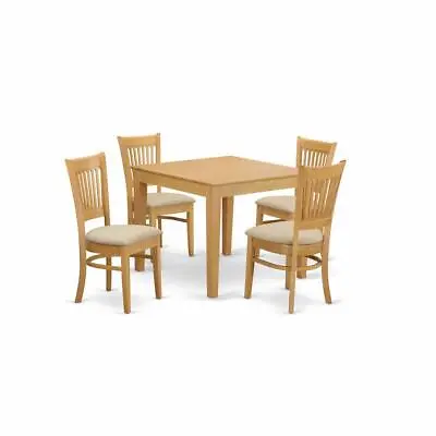 OXVA5-OAK-C 5 PC Table And Chairs Set - Kitchen Table And 4 Dining Chairs • $459.36