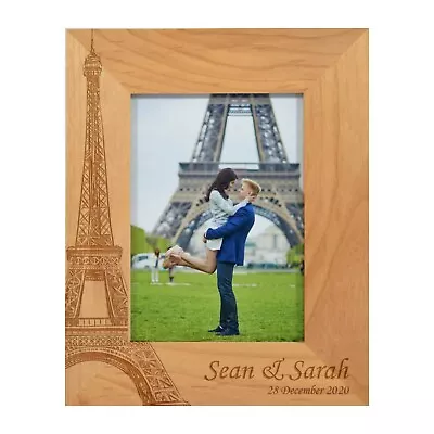 Personalised Couples Engagement Wedding Gift Idea Photo Frame Paris Honeymoon • £21.95