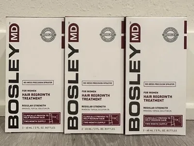 LOT Of 3 - Bosley MD For Women Hair Regrowth Treatment 2oz Each Exp. 3/31/24 • $18.99