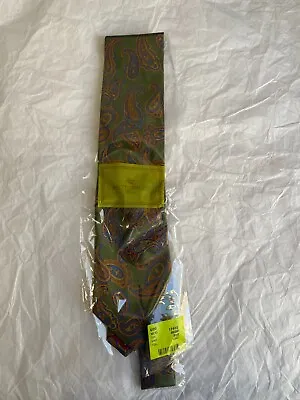 New In Bag Etro Milano Tie Beautiful Green Paisley. 100% Silk Made In Italy • $54