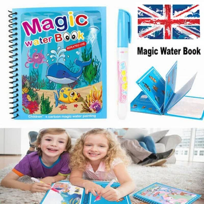 £3.99 • Buy Children's Magic Painting Colouring Book Books Create Water Drawing Book Pen Set